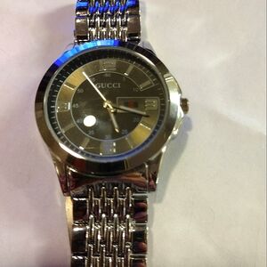 Gucci Silver and Black Men's Watch